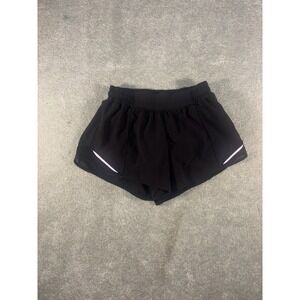 Lululemon Hotty Hot Short II Long 4" Size 6 Black Lined